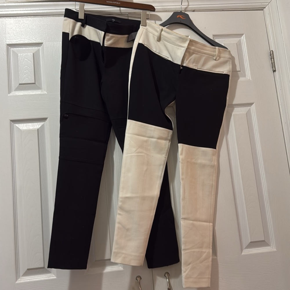 2 Tibi pants (black & white) color block size 6. Sold as a pair